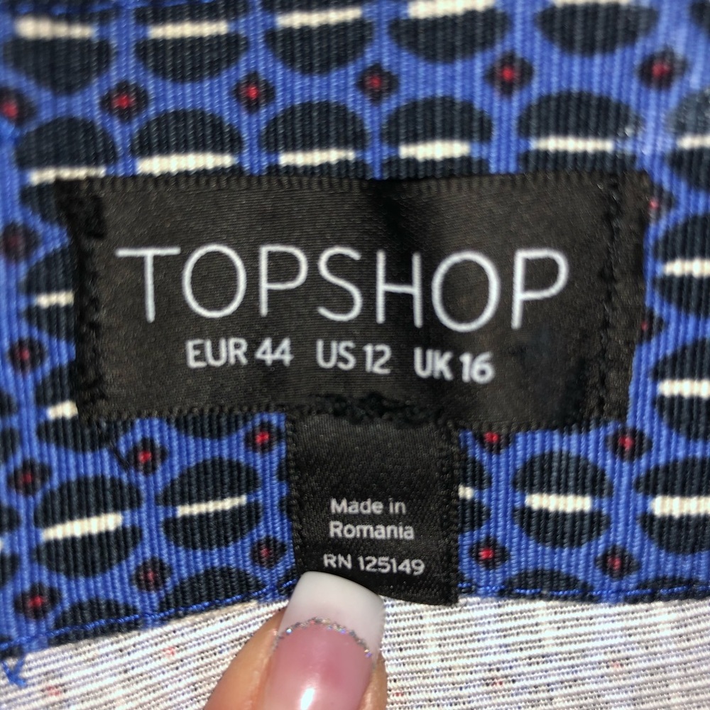 Topshop Geo Tile Print Skort Hemline Notch Sz 12 - Picture 8 of 8